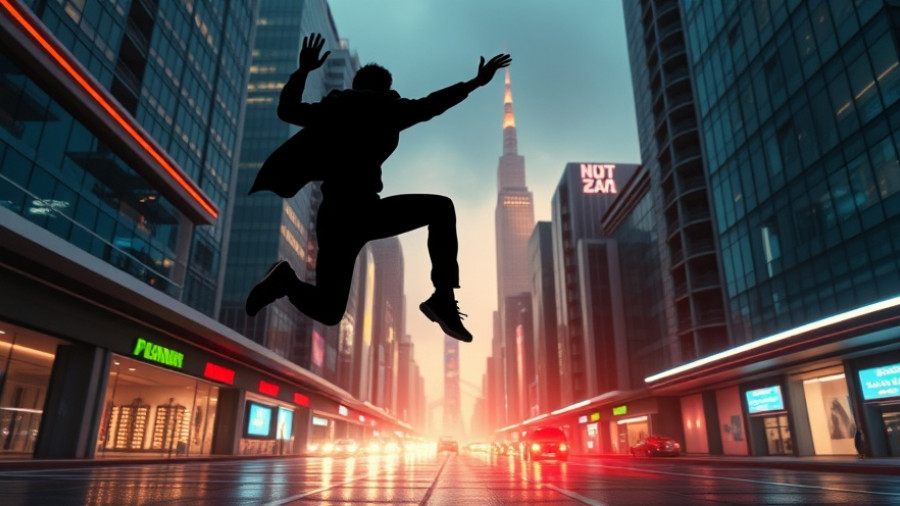 Dramatic action scene in futuristic cityscape from Skyfall: Best James Bond Movie.