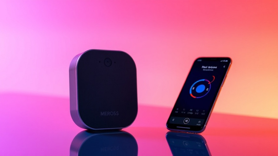 Meross MS600 Smart Presence Sensor displayed with smartphone app.