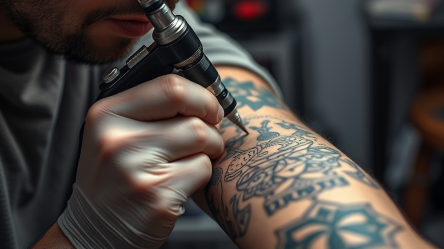 Tattoo artist creating a detailed tattoo, emphasizing innovative techniques at TechCrunch Disrupt.