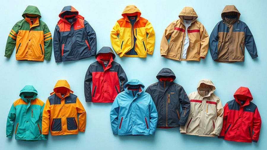 Collection of best rain jackets 2025 with vibrant designs.