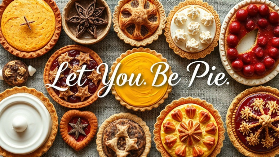 Assorted pies with 'Let There Be Pie' text promoting Thanksgiving pie recipes.
