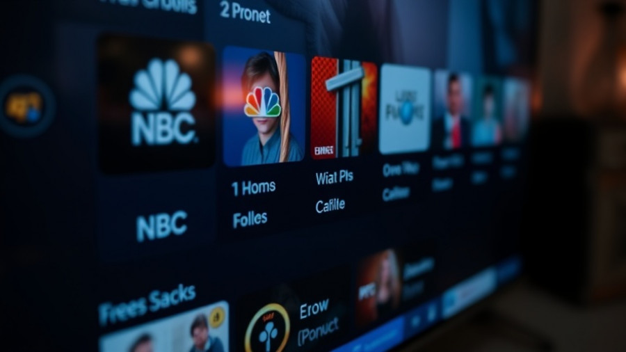 Streaming service interface with NBC, PBS channels.