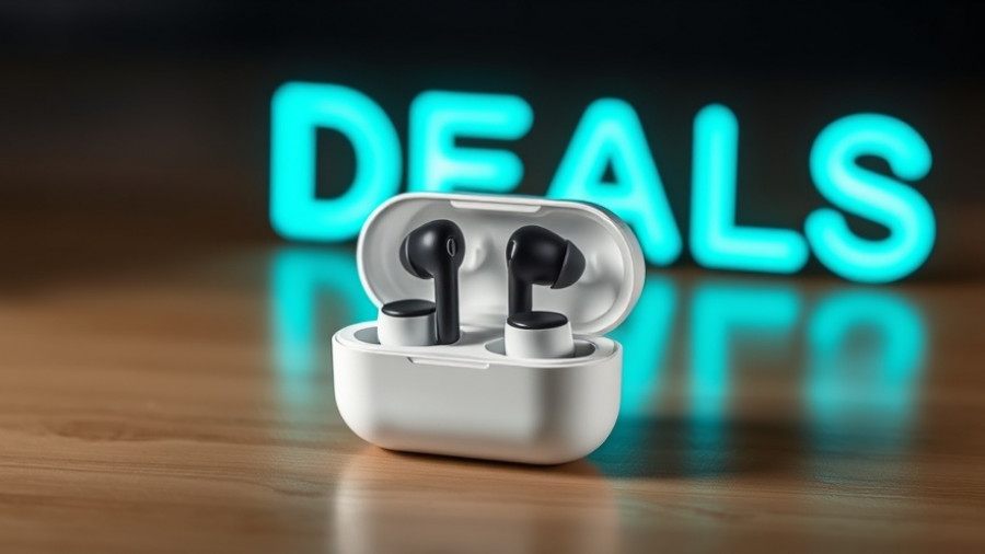 Discounted Google Pixel Buds Pro 2 in open case, deals background