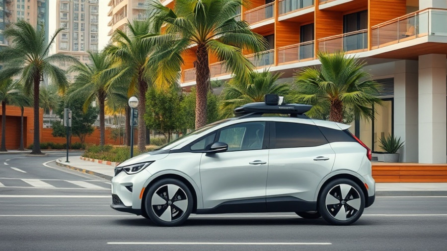 Waymo robotaxi service expansion in sunny urban setting