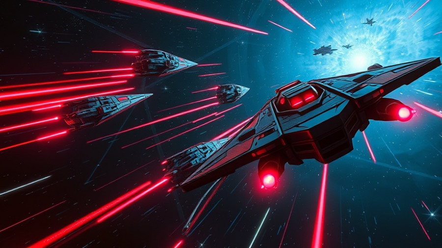 Star Trek's powerful starships in a dynamic space battle.