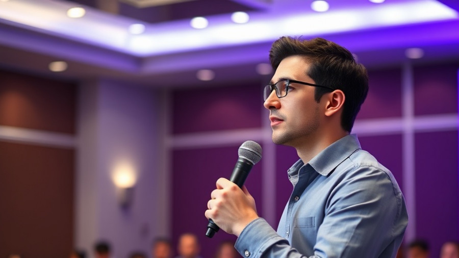 Young man presenting link building strategies for 2026.