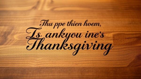 Thanksgiving Messages for Businesses displayed on a wooden background.