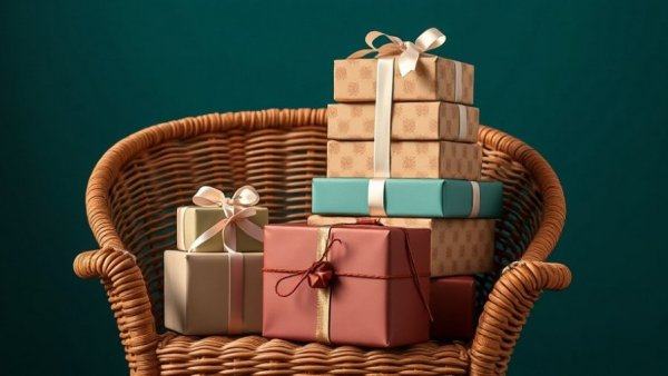 Stylish gift boxes arranged for perfect gift for siblings.