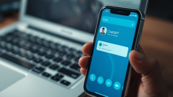 Smartphone showing ChatGPT app with blurred laptop, related to ChatGPT suicides lawsuits.