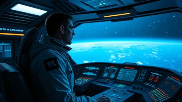 Futuristic spaceship interior from 3022 movie.