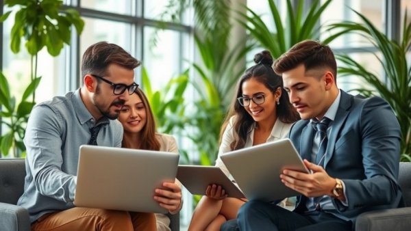 Professionals discussing automated payroll solutions for small businesses.