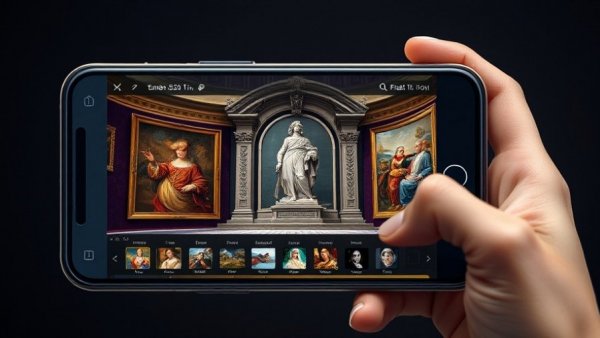 Improved caption editing interface on smartphone screens with famous artwork.