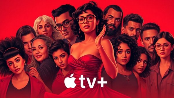 Promotional poster for Palm Royale Season 2 with vibrant red tones.