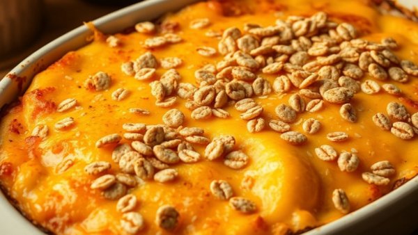 Delicious funeral potatoes recipe casserole with crispy topping