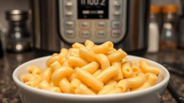 Instant Pot mac and cheese in a bowl with pepper.