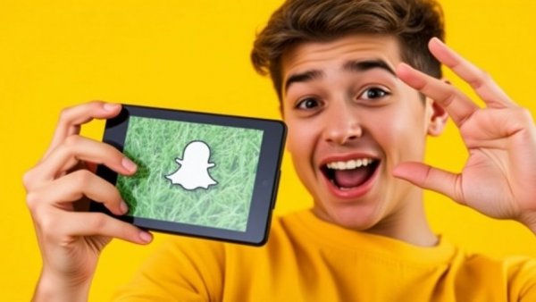 Snapchat App on Amazon Fire Tablet with playful selfie.