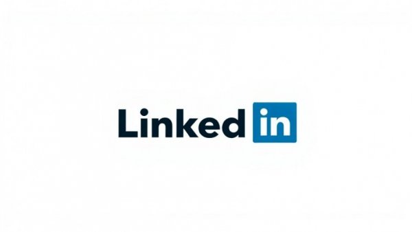 LinkedIn logo in blue on a white background.