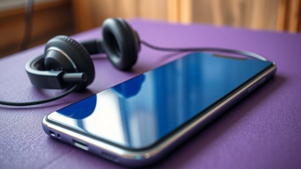 Sleek blue smartphone with headphone jack, best phones with headphone jacks 2025.