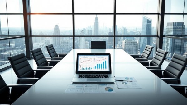 Modern office setup for Franchise Agreement Review with city view.