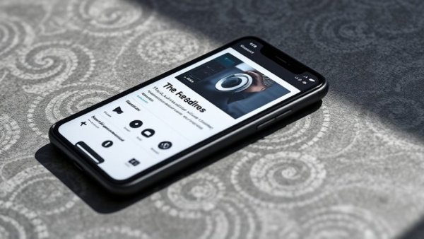 Podcast playing on smartphone with textured surface.