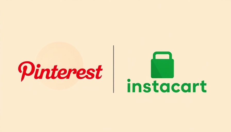 Pinterest Instacart ad targeting logos on beige background.