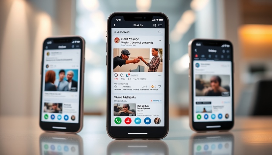 Trio of smartphones showing AI ad tools for business applications.