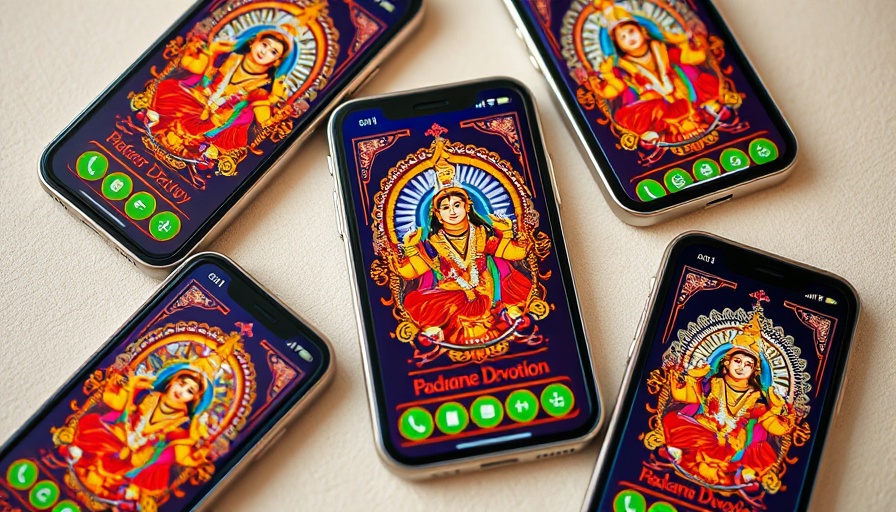 Digital devotion app Sri Mandir interface with Indian deities.