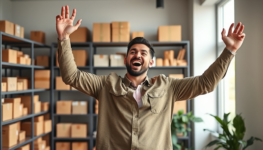 Energetic man celebrating success, showcasing sales mindset strategies.