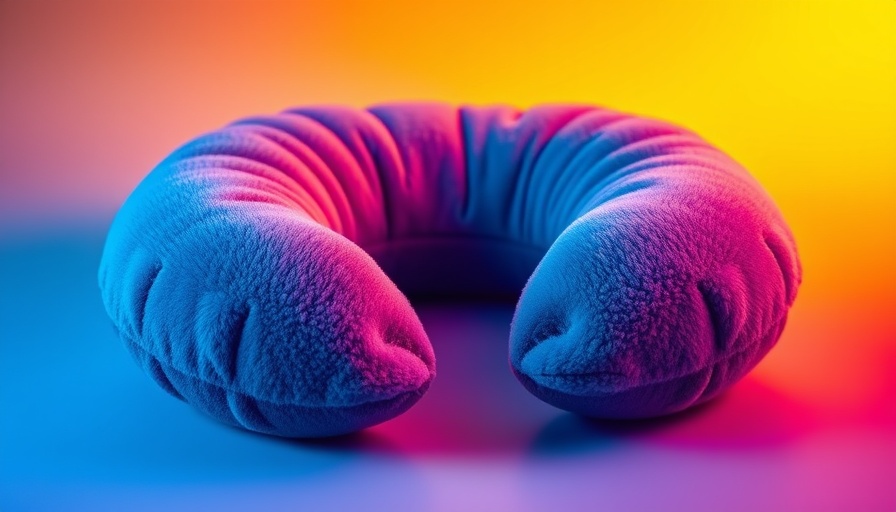 Best Travel Pillow 2025: Soft blue pillow on a gradient background.