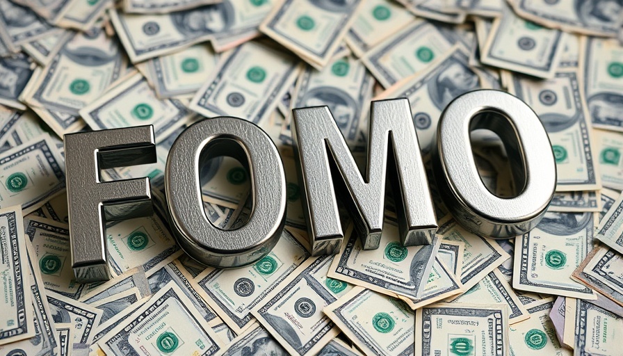 Metallic FOMO letters on hundred dollar bills highlighting Financial FOMO.