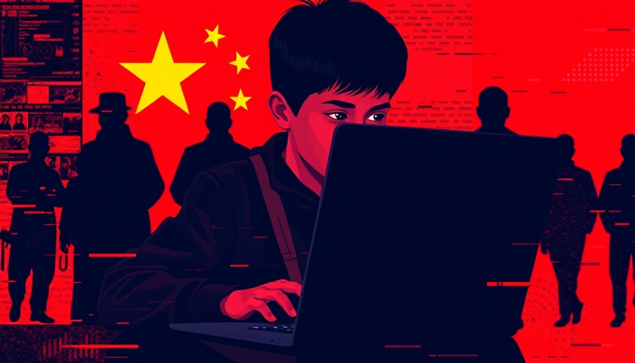 Abstract representation of China elite cyberspies in red and yellow.