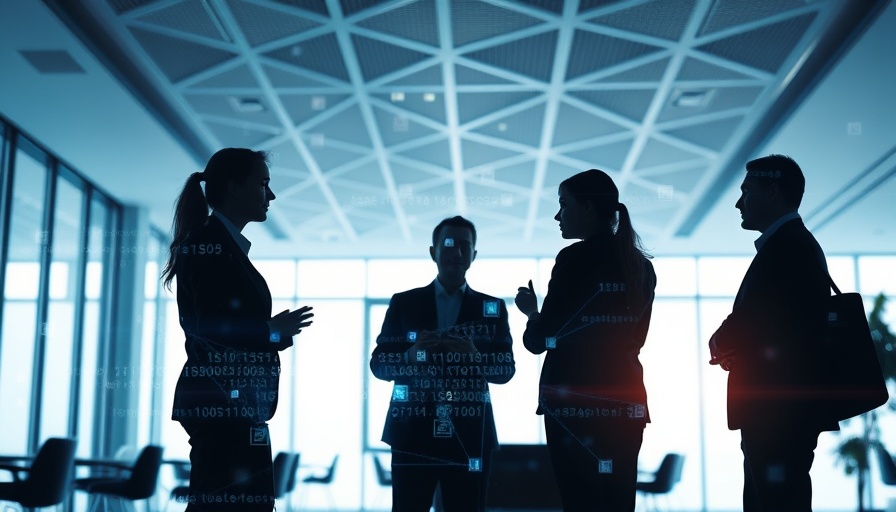 AI integration in public relations with professionals discussing in a digital setting.