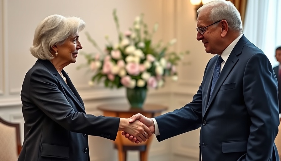 Trump trade deal discussion with European Union leader, handshake moment.