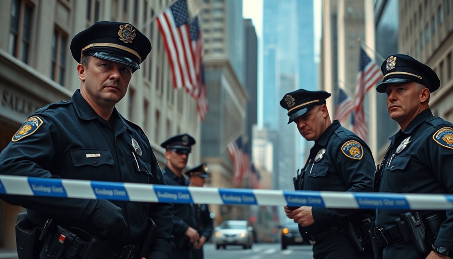 Police secure scene in New York City street shooting response.