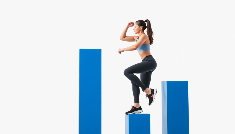 Woman climbing blue bars symbolizing lean scalable business strategies.