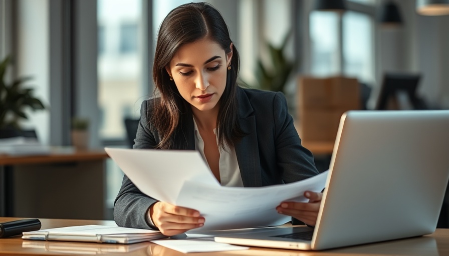 Businesswoman reviewing documents at desk on how to find Articles of Incorporation.