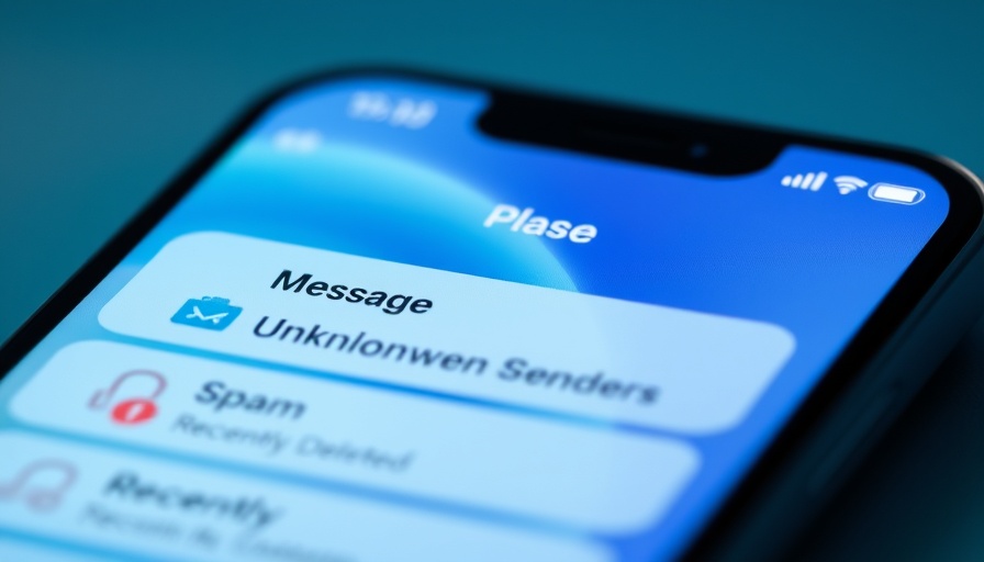 iOS 26 message filtering options on iPhone screen, modern digital design.
