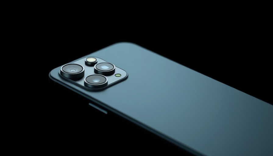 Sleek iPhone 17 Pro leak showing triple camera setup, photorealistic.