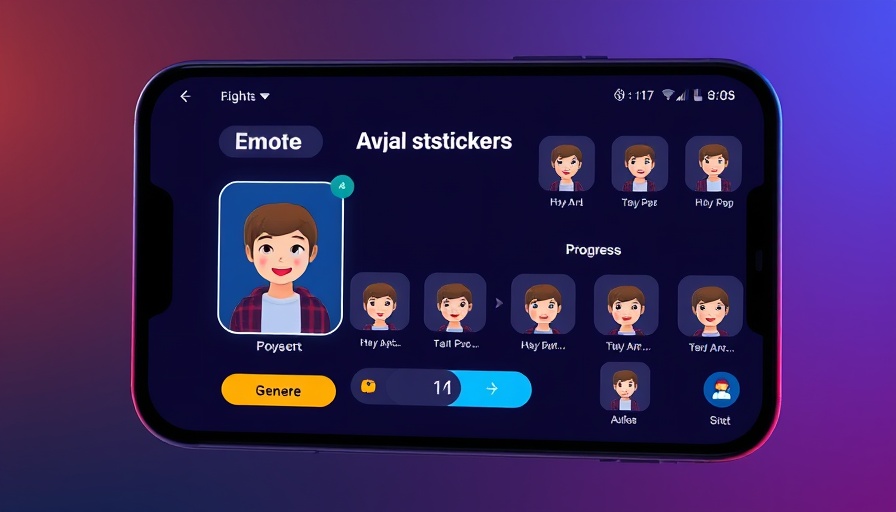AI avatar creation interface with emoji options and progress screen on TikTok.
