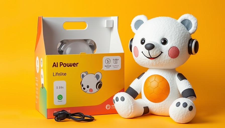 AI-powered stuffed animal with accessories on yellow background