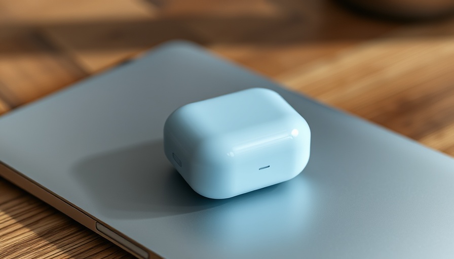 Light blue AirPods Max on MacBook reflecting tech updates