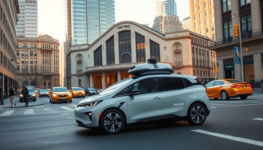 Waymo self-driving car under Grand Central Terminal bridge in NYC.