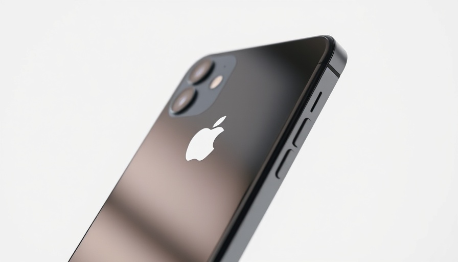 Close-up of sleek iPhone showing Apple logo.
