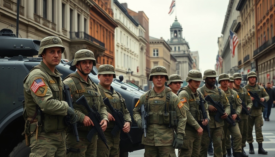 National Guard soldiers in an urban setting for Trump’s Chicago proposal.
