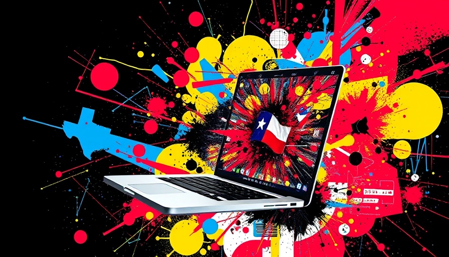 Abstract collage with laptop and Texas license, TheTruthSpy phone spyware security flaw