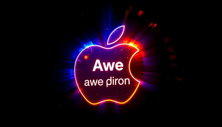 Glowing Apple logo with 'Awe dropping' text for iPhone 17 event announcement.