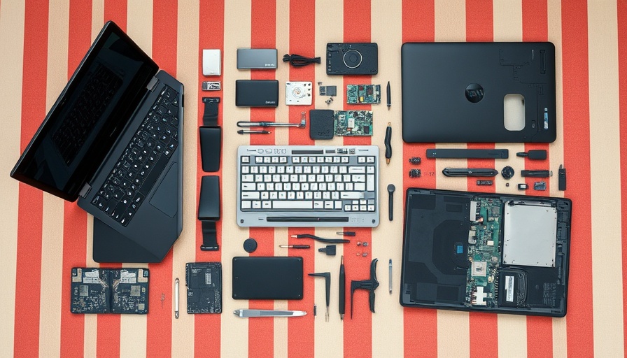 Disassembled laptop parts for Framework Laptop RTX 5070 Upgrade.