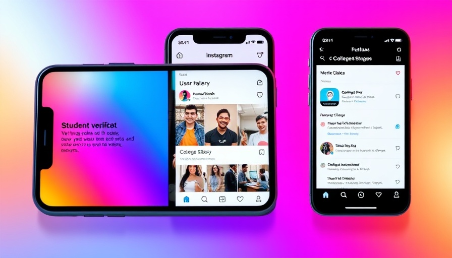 Instagram interface for college class listings and student features.