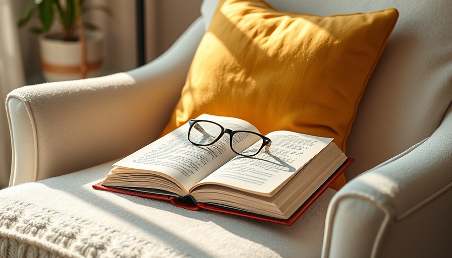 Cozy chair with book and glasses symbolizing legacy of prayers from grandparents.