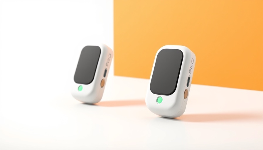 Chipolo rechargeable trackers in black and orange on pastel background.
